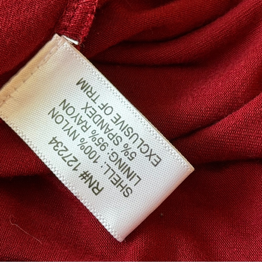 Boston Proper Red Sheer Overlay Tunic Bell Sleeve Boho Whimsigoth Romantic XS - Picture 9 of 12